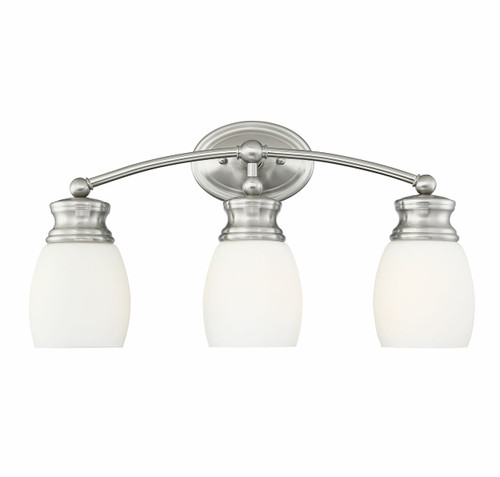 Elise 3-Light Bathroom Vanity Light in Satin Nickel (8-9127-3-SN)