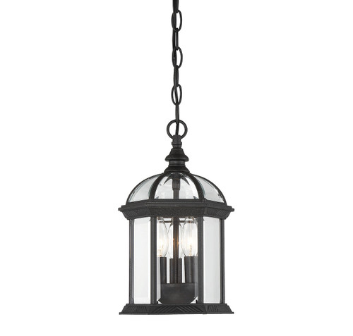 Kensington 3-Light Outdoor Hanging Lantern in Textured Black (5-0635-BK)