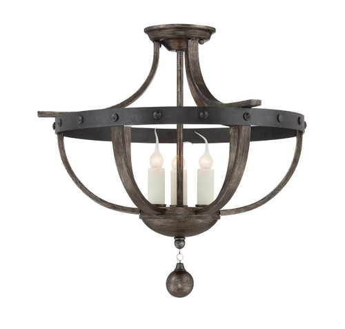 Alsace 3-Light Ceiling Light in Reclaimed Wood (6-9540-3-196)