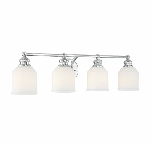 Melrose 4-Light Bathroom Vanity Light in Polished Chrome (8-6836-4-11)