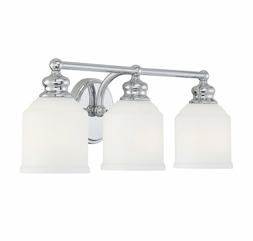 Melrose 3-Light Bathroom Vanity Light in Polished Chrome (8-6836-3-11)