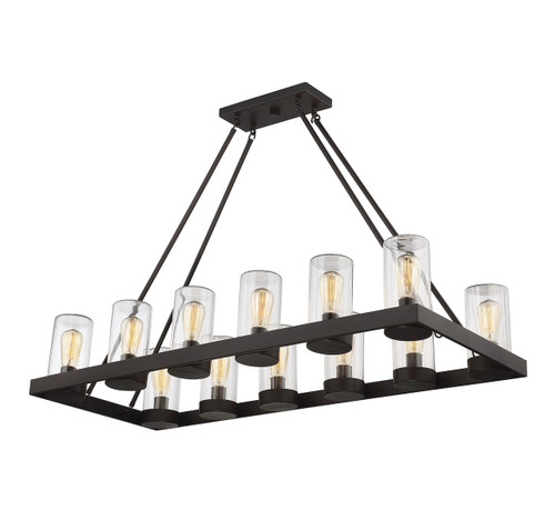 Inman 12-Light Outdoor Linear Chandelier in English Bronze (1-1131-12-13)