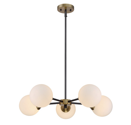 5-Light Chandelier in Oil Rubbed Bronze with Natural Brass (M10011-79)