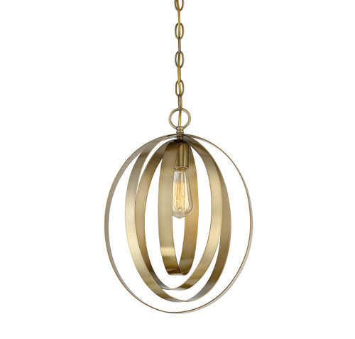 Meridian 1 Light Natural Brass Pendant (M70010-322)