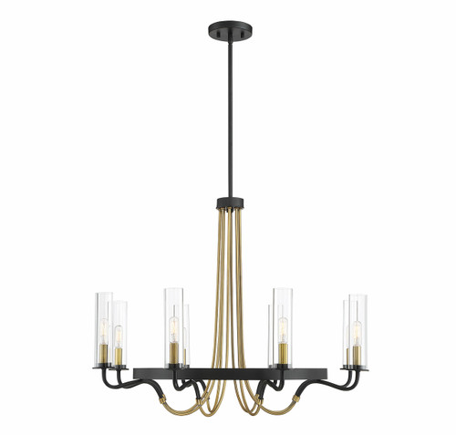 Kearney 8-Light Chandelier in Vintage Black with Warm Brass (1-8070-8-51)