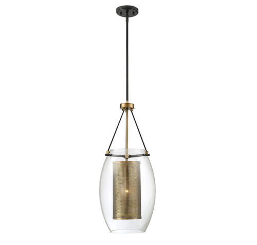 Dunbar 1-Light Pendant in Warm Brass with Bronze Accents (7-9063-1-95)