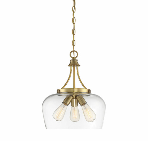 Octave 3-Light Pendant in Warm Brass (7-4034-3-322)