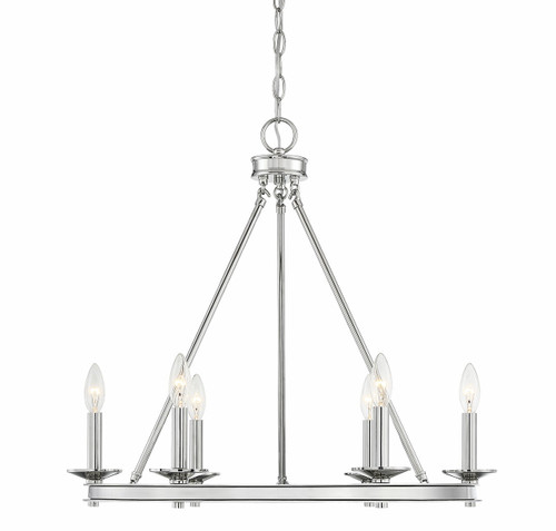 Middleton 6-Light Chandelier in Polished Nickel (1-307-6-109)