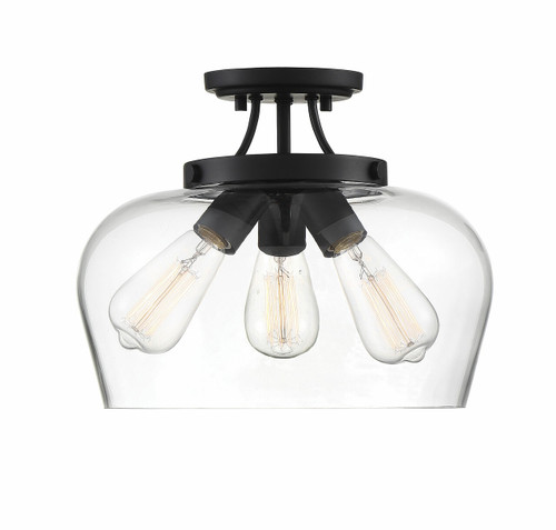 Savoy House Octave 3-Light Ceiling Light in Black (6-4035-3-BK)