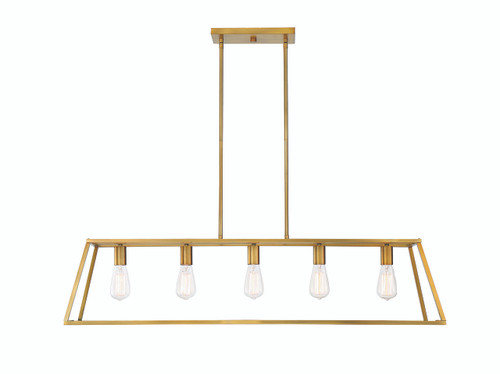 Denton 5-Light Linear Chandelier in Warm Brass (1-327-5-322)