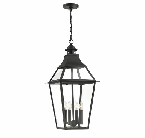 Jackson 4-Light Outdoor Hanging Lantern in Matte Black with Gold Highlights (5-723-153)