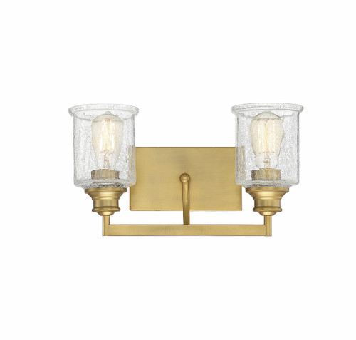 Hampton 2-Light Bathroom Vanity Light in Warm Brass (8-1972-2-322)