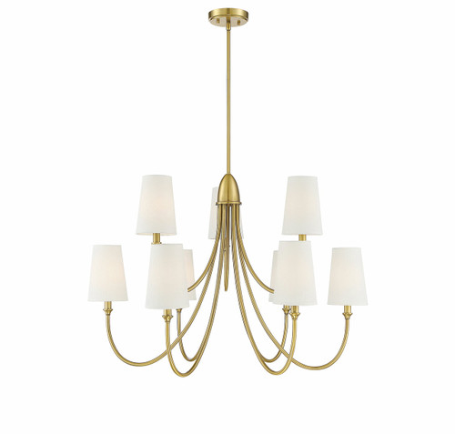 Cameron 9-Light Chandelier in Warm Brass (1-2541-9-322)