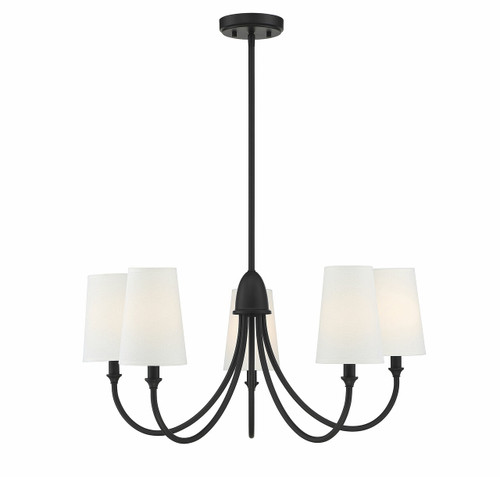 Cameron 5-Light Chandelier in 
Matte Black (1-2540-5-89)