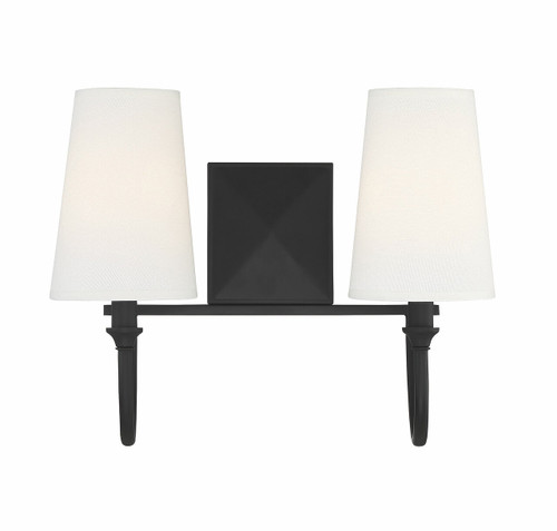 Cameron 2-Light Bathroom Vanity Light in Matte Black (8-2542-2-89)