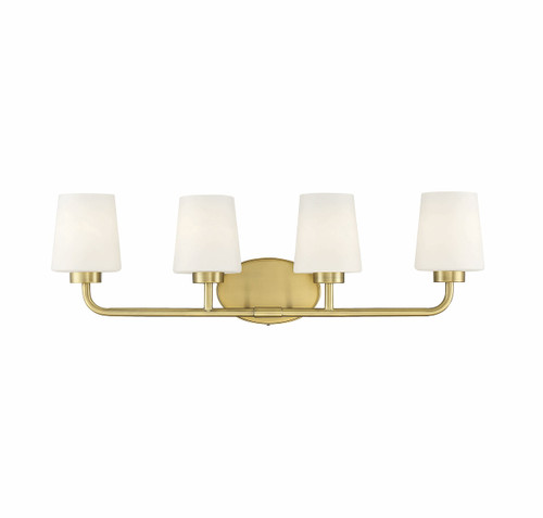 Capra 4-Light Bathroom Vanity Light in Warm Brass (8-4090-4-322)