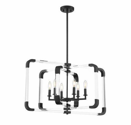 Rotterdam 6-Light Pendant in 
Matte Black (7-1660-6-89)