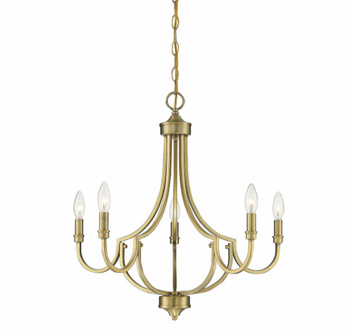 Auburn 5-Light Chandelier in Warm Brass (1-2005-5-322)