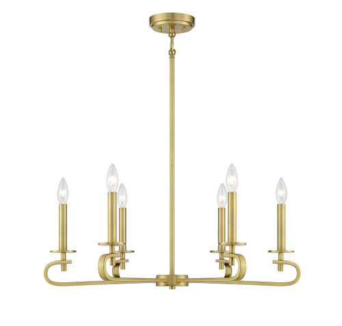 Torino 6-Light Chandelier in 
Warm Brass (1-2450-6-322)