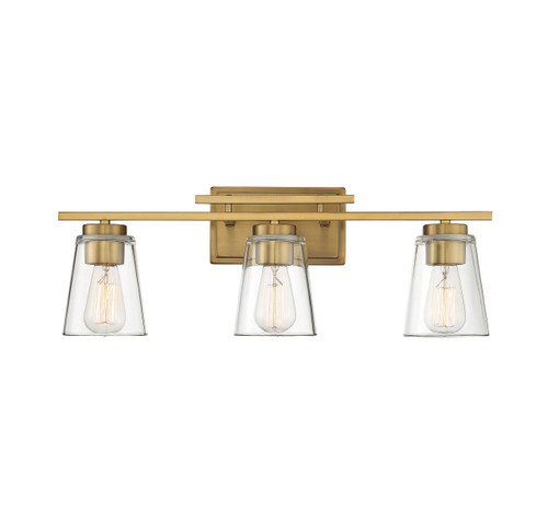 Calhoun 3-Light Bathroom Vanity Light in Warm Brass (8-1020-3-322)