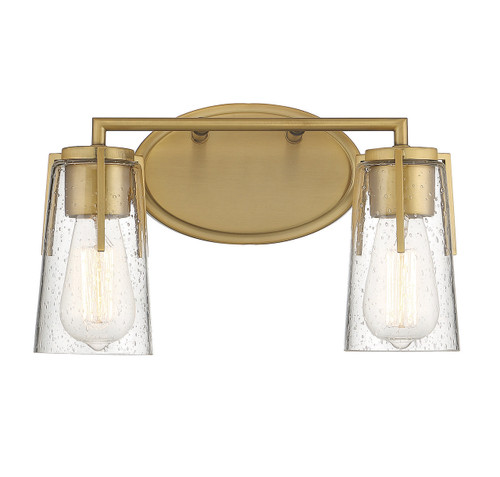 Sacremento 2-Light Bathroom Vanity Light in Warm Brass (8-7045-2-322)