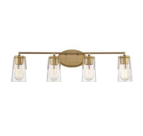 Sacremento 4-Light Bathroom Vanity Light in Warm Brass (8-7045-4-322)