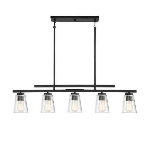 Calhoun 5-Light Linear Chandelier in Matte Black (1-1023-5-89)