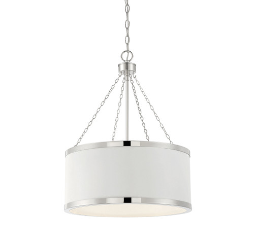 Delphi 6-Light Pendant in White with Polished Nickel Acccents (7-188-6-172)