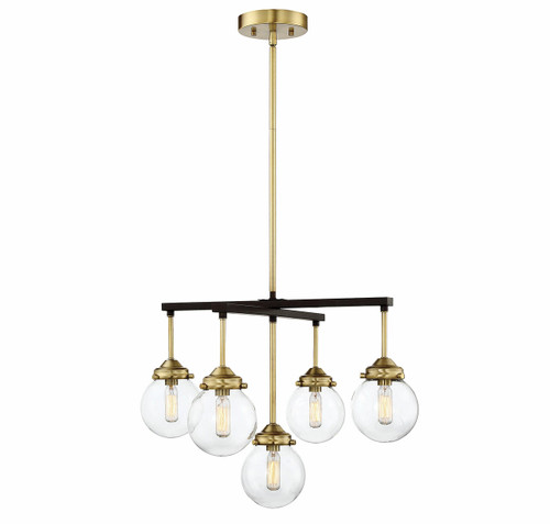 5-Light Chandelier in Oil Rubbed Bronze with Natural Brass (M10041ORBNB)