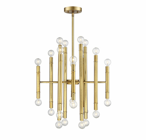 24-Light Chandelier in Natural Brass (M10040NB)