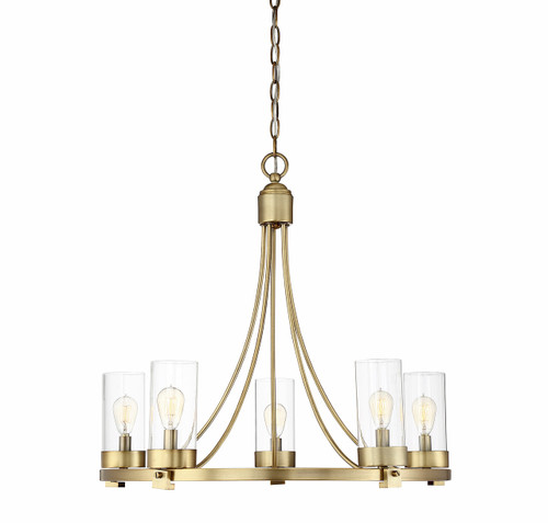 5-Light Chandelier in Natural Brass (M10018NB)