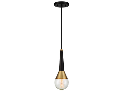 Meridian 1 Light Natural Brass Mini Pendant (M70059BNB)