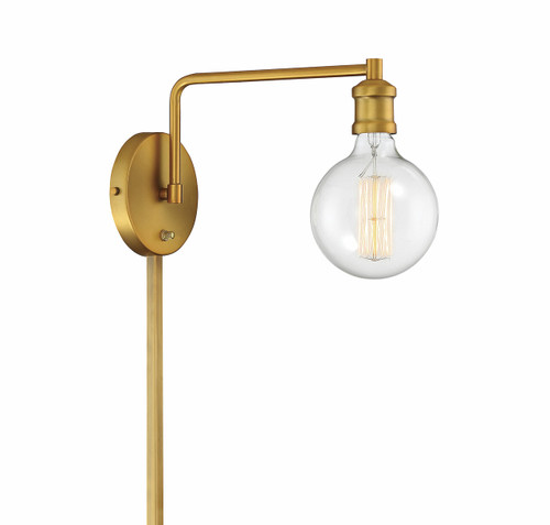 Meridian 1 Light Natural Brass Sconce (M90049NB)