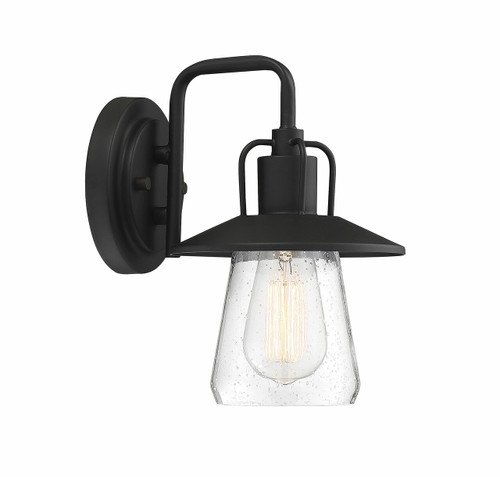 1-Light Outdoor Wall Lantern in Matte Black (M50022BK)