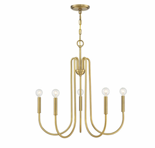 5-Light Chandelier in Natural Brass (M10066NB)