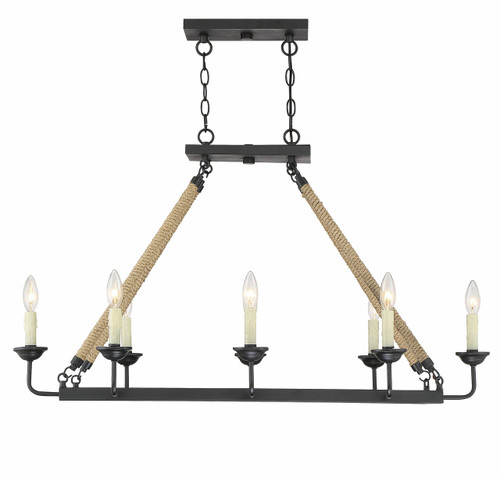 8-Light Linear Chandelier in Matte Black (M10081MBK)