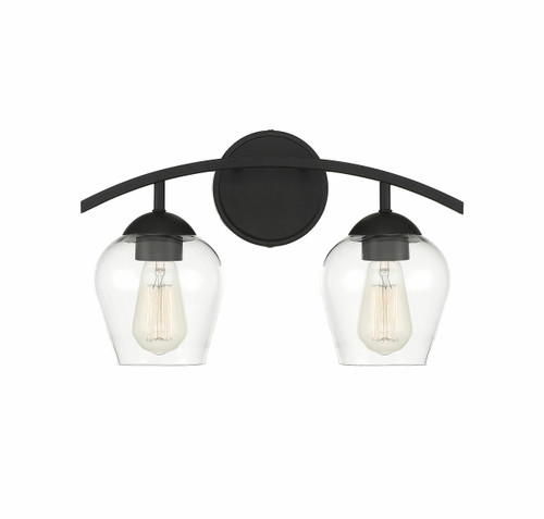 2-Light Bathroom Vanity Light in Matte Black (M80031MBK)