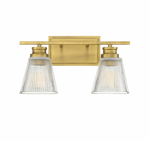 2-Light Bathroom Vanity Light in Natural Brass (M80040NB)