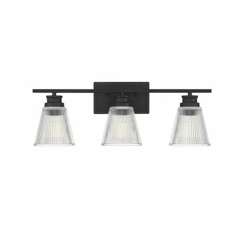 3-Light Bathroom Vanity Light in Matte Black (M80041MBK)