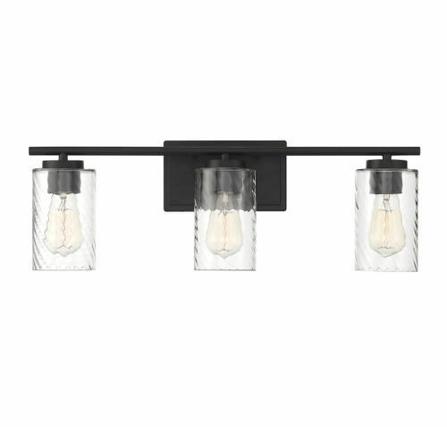 3-Light Bathroom Vanity Light in Matte Black (M80038MBK)