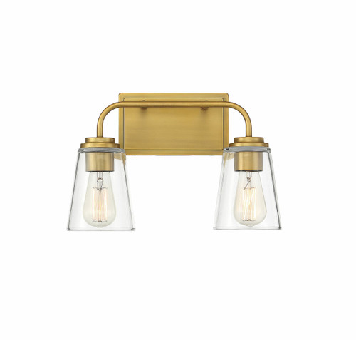 2-Light Bathroom Vanity Light in Natural Brass (M80043NB)