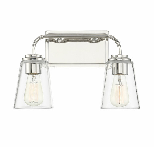 2-Light Bathroom Vanity Light in Polished Nickel (M80043PN)