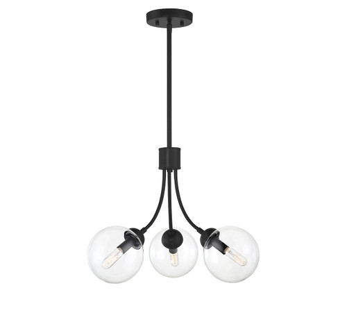 3-Light Chandelier in Matte Black (M10057MBK)