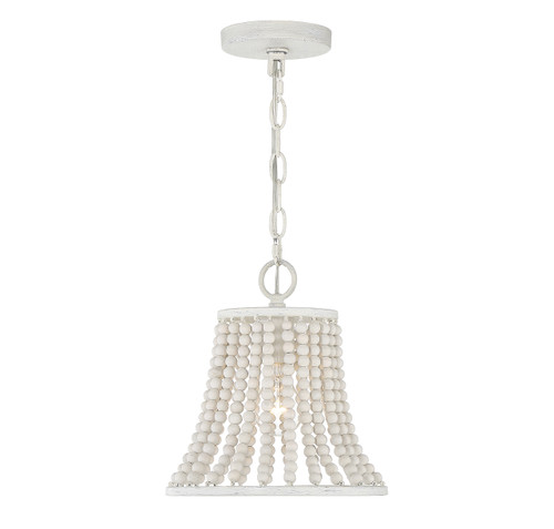 1-Light Pendant in Weathered White (M70098WW)