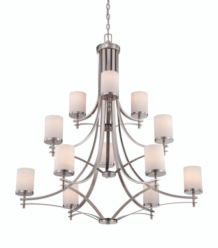 Colton 12 Light Satin Nickel Chandelier (1-332-12-SN)