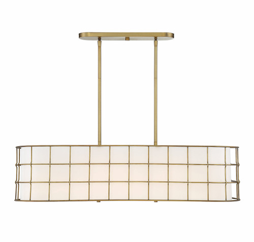 Hayden 5 Lights Warm Brass Linear Chandelier (1-8500-5-322)