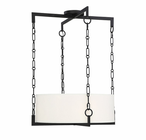 Abbott 4 Light Matte Black Pendant (7-8401-4-89)