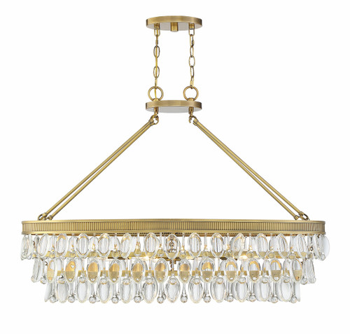 Windham 8-Light Linear Chandelier in Warm Brass (1-8702-8-322)