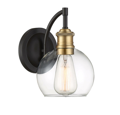 Meridian 1 Light Oil Rubbed Bronze with Brass Accents Outdoor (M50035ORBNB)