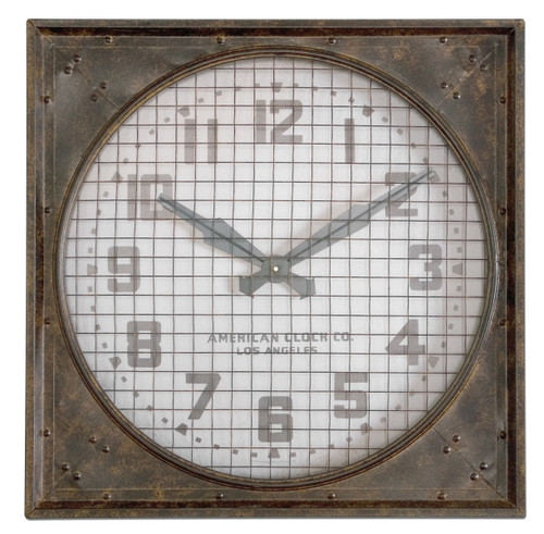Warehouse Wall Clock W/ Grill (06083)